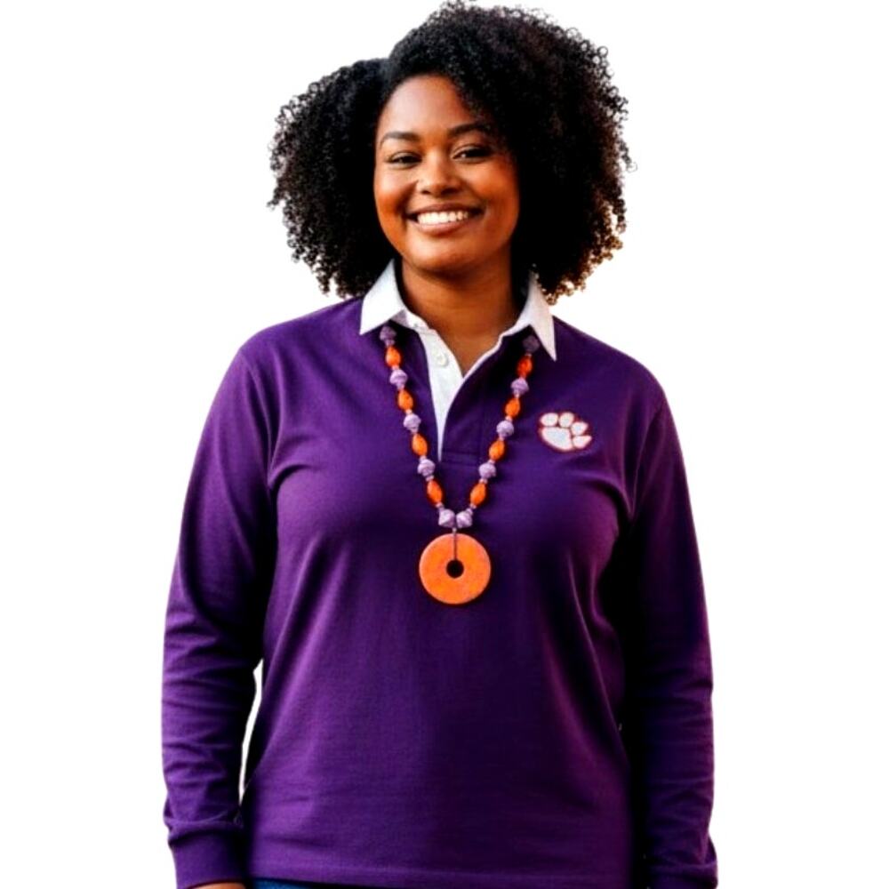 Color Pop Paper Bead Necklace | Orange Purple Statement Piece
